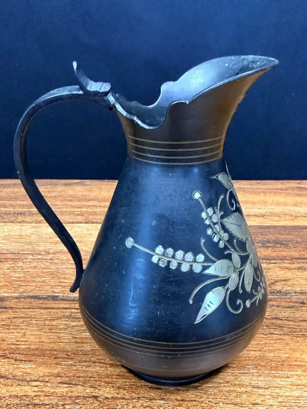5” Pitcher/Vase with Etched Flowers